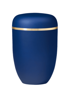 Blaue Urne für den Friedhof Westhausen in Frankfurt